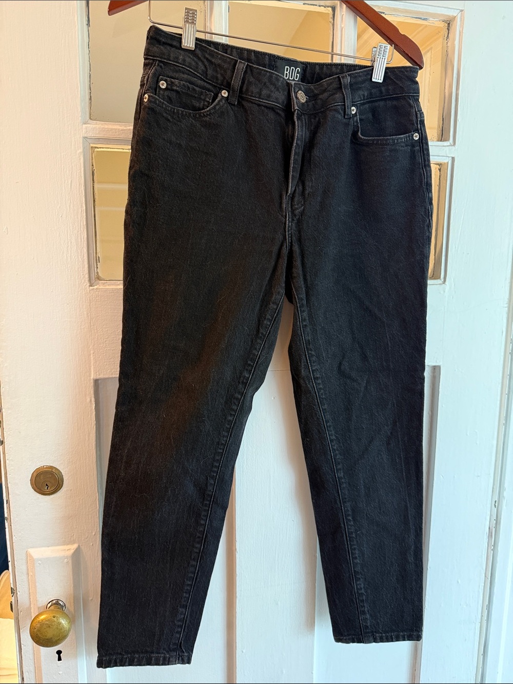 Urban Outfitters BDG Black High-Rise Slim Straight Jeans